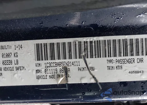 2014 Chrysler 200 Lx from USA, damaged, VIN 1C3CCBAB5EN214111